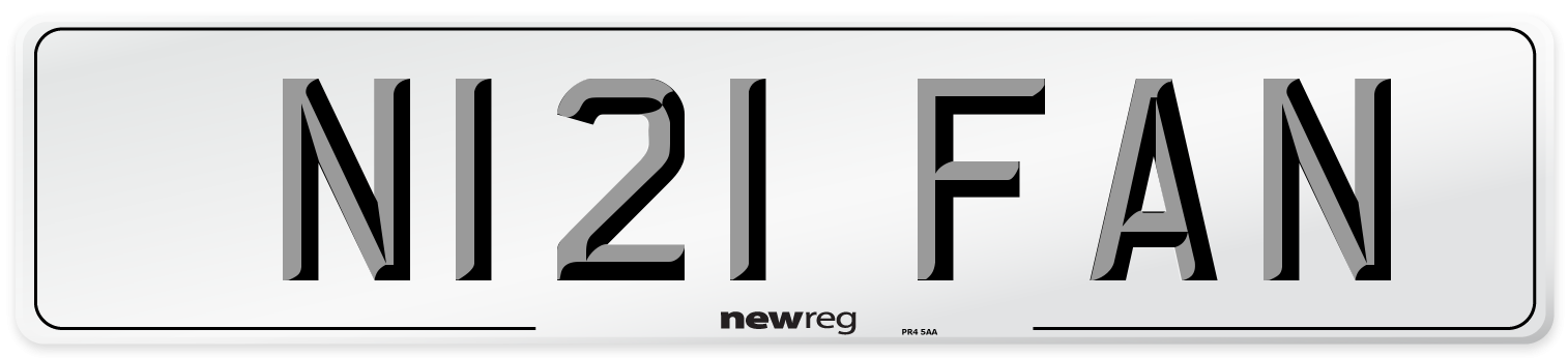 N121 FAN Number Plate from New Reg
